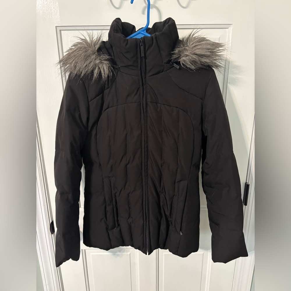 Calvin Klein Winter Coat Parka Black Removable Hood Women’s XS Very Warm